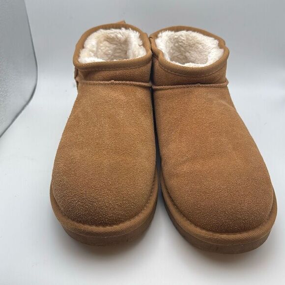 CUSHIONAIRE Women's Hip 2 Genuine SuedeβAnkle Snow Boots SIZE 9.5 CHESTNUT PREOW - Picture 2 of 7